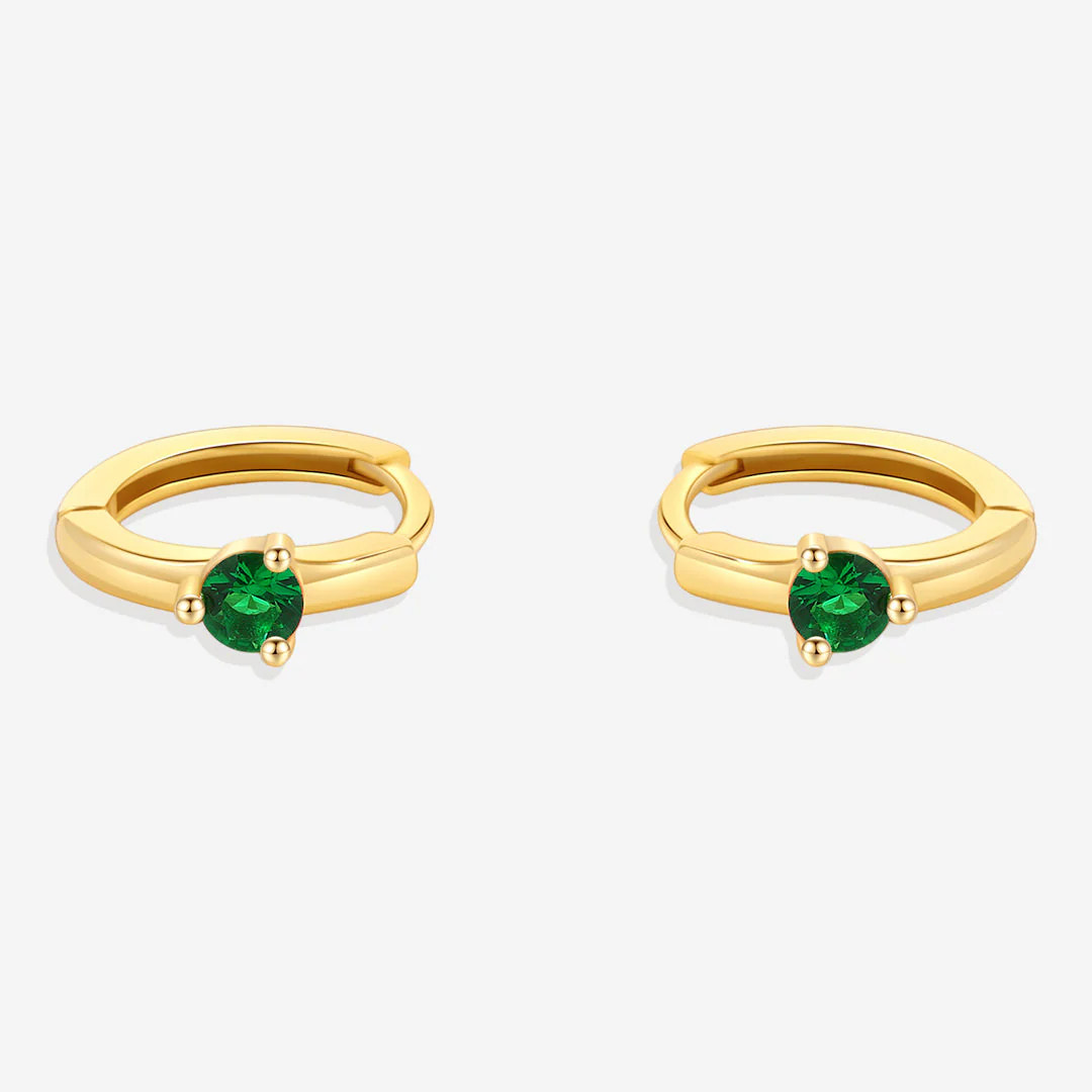Mint & Lily Solitaire Birthstone Huggie Hoop Earrings - Image 9