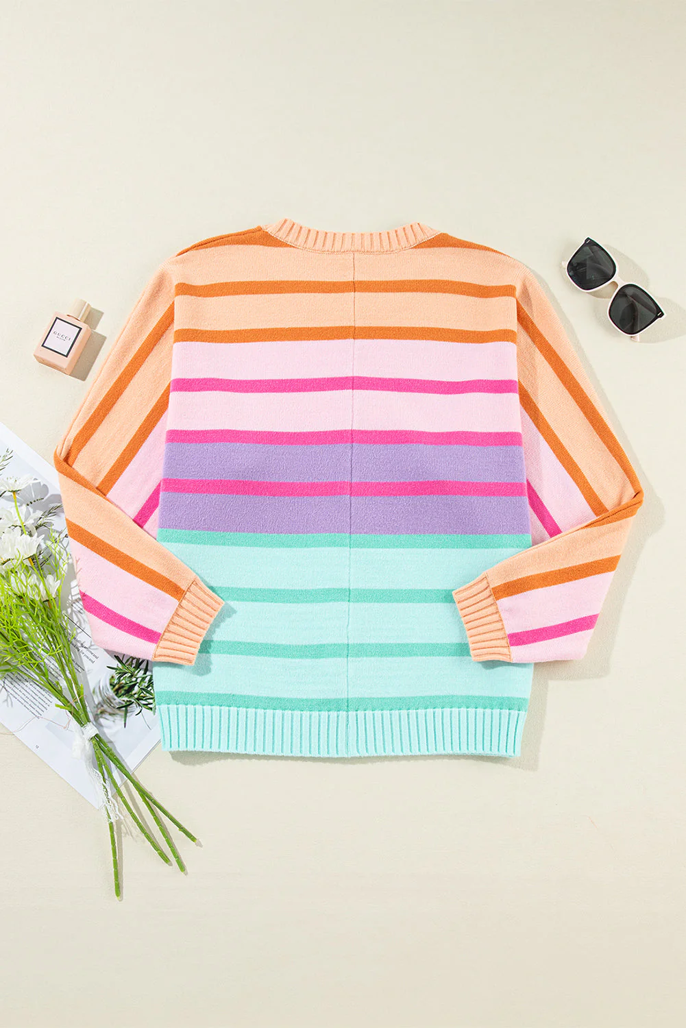 Threaded Pear Sophia Ribbed Edge Loose Sweater - Image 2