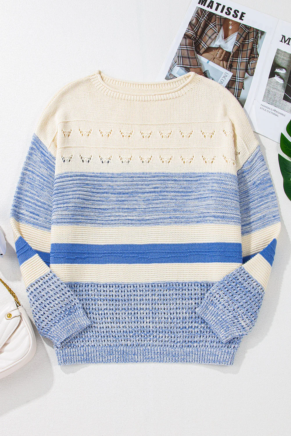Threaded Pear Sophia Stitch Puff Sleeve Sweater
