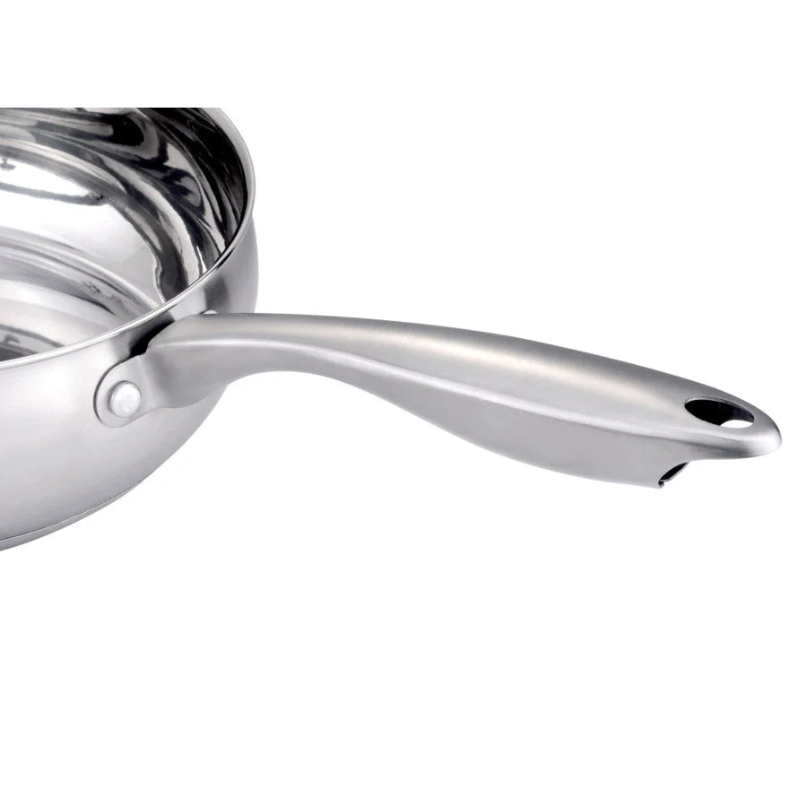 Stainless Cookware, 9.5-Inch Fry Pan with Lid, Tri-Ply Stainless Steel, Professional Grade, Silver, - Image 5