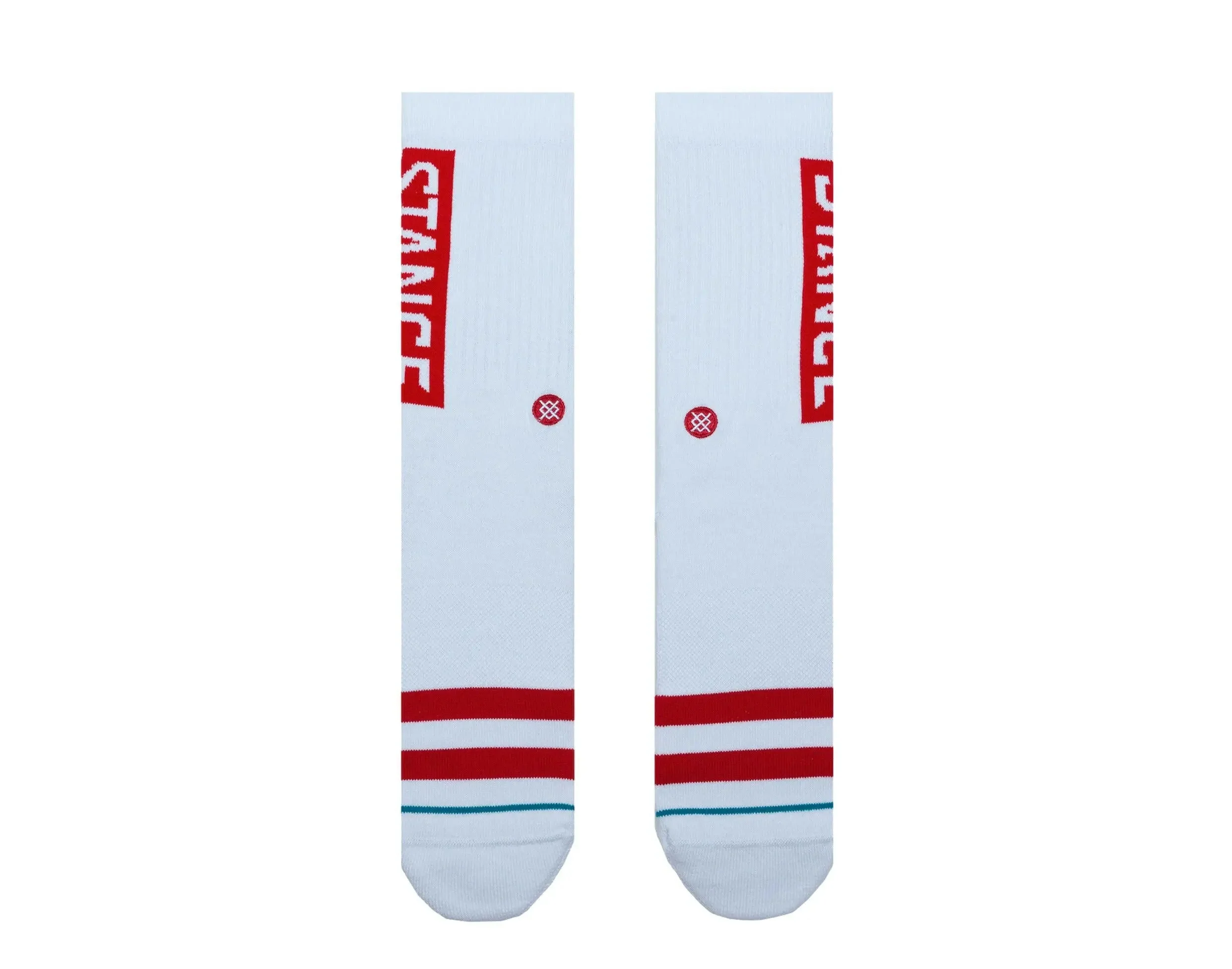 Stance UnCommon Solids Classic OG Crew Socks White/Red - Image 2