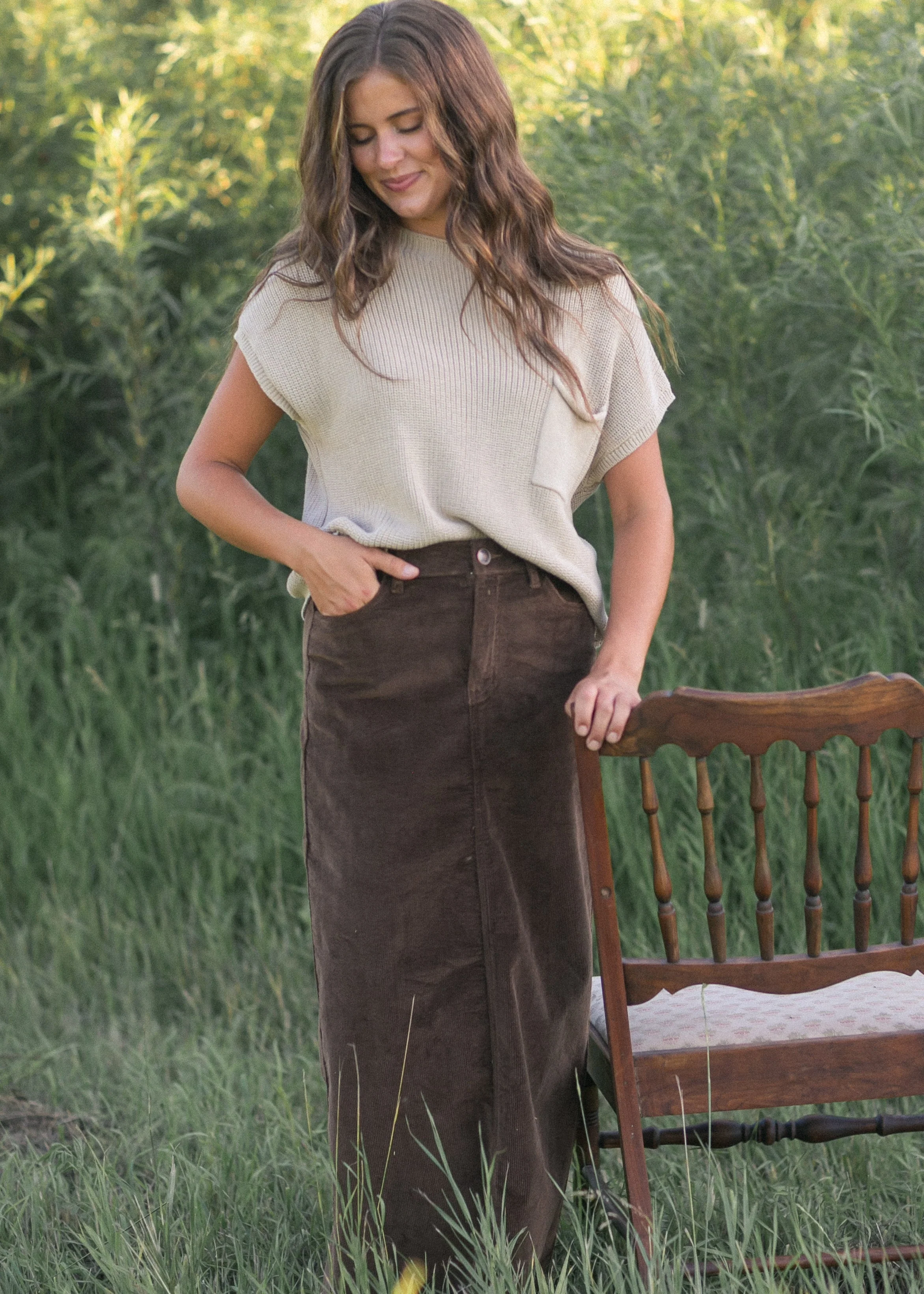 Stella Maxi Corduroy Skirt - FINAL SALE - Image 2