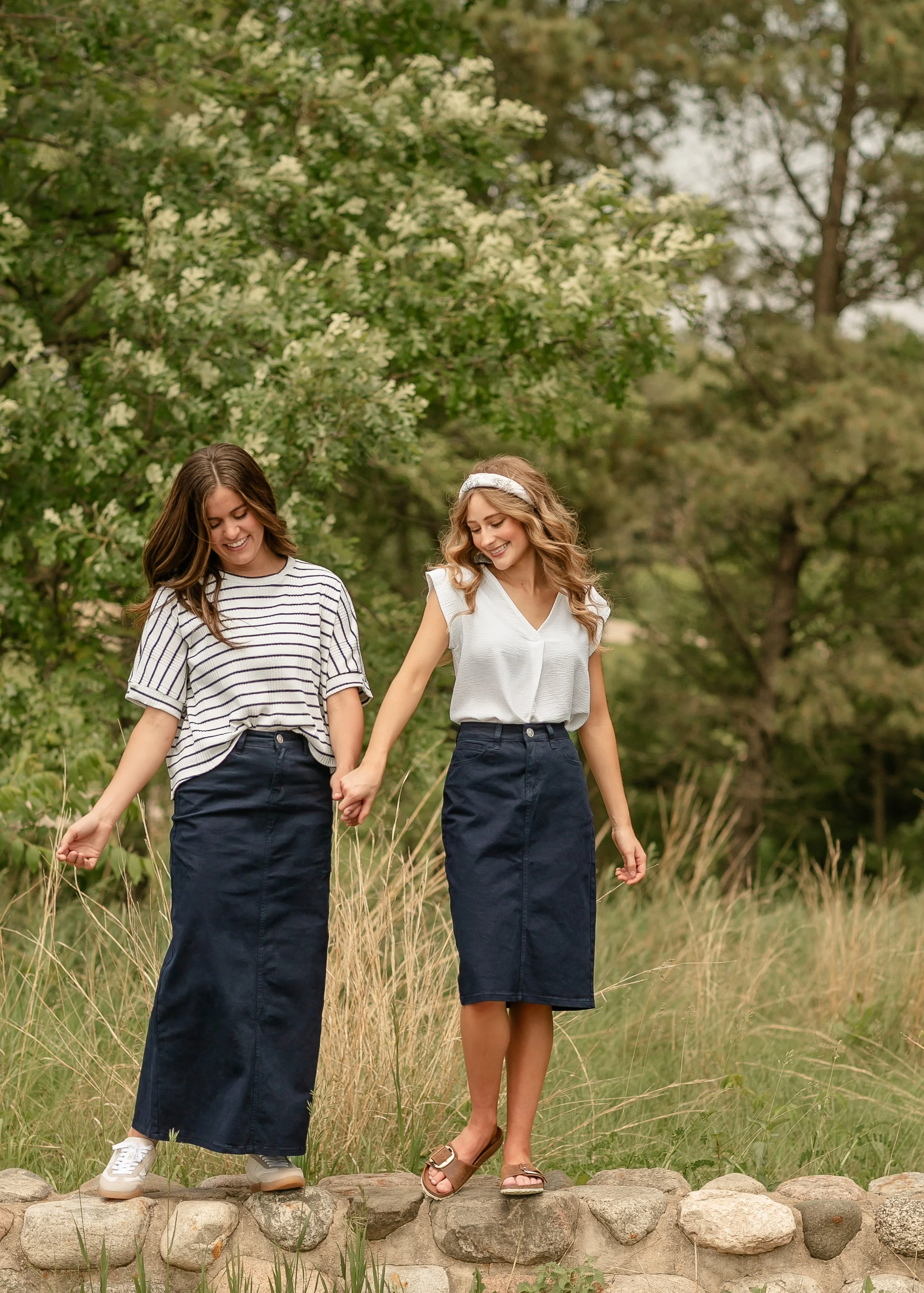 Stella Navy Maxi Denim Skirt - Image 10