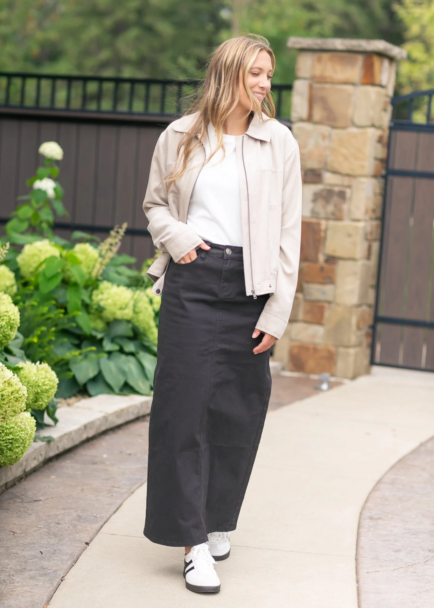 Stella Onyx Black Denim Maxi Skirt - Image 10