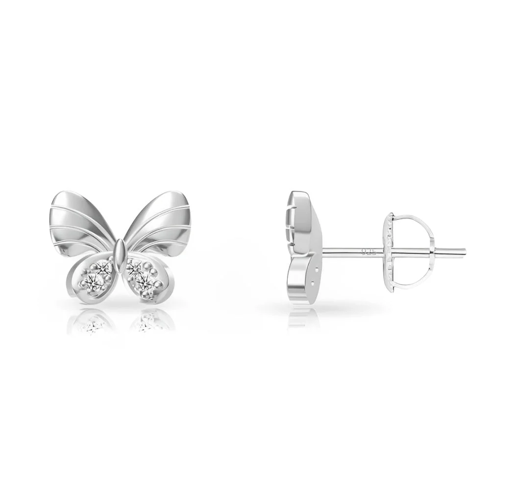 Sterling Silver Butterfly Earrings - Image 2