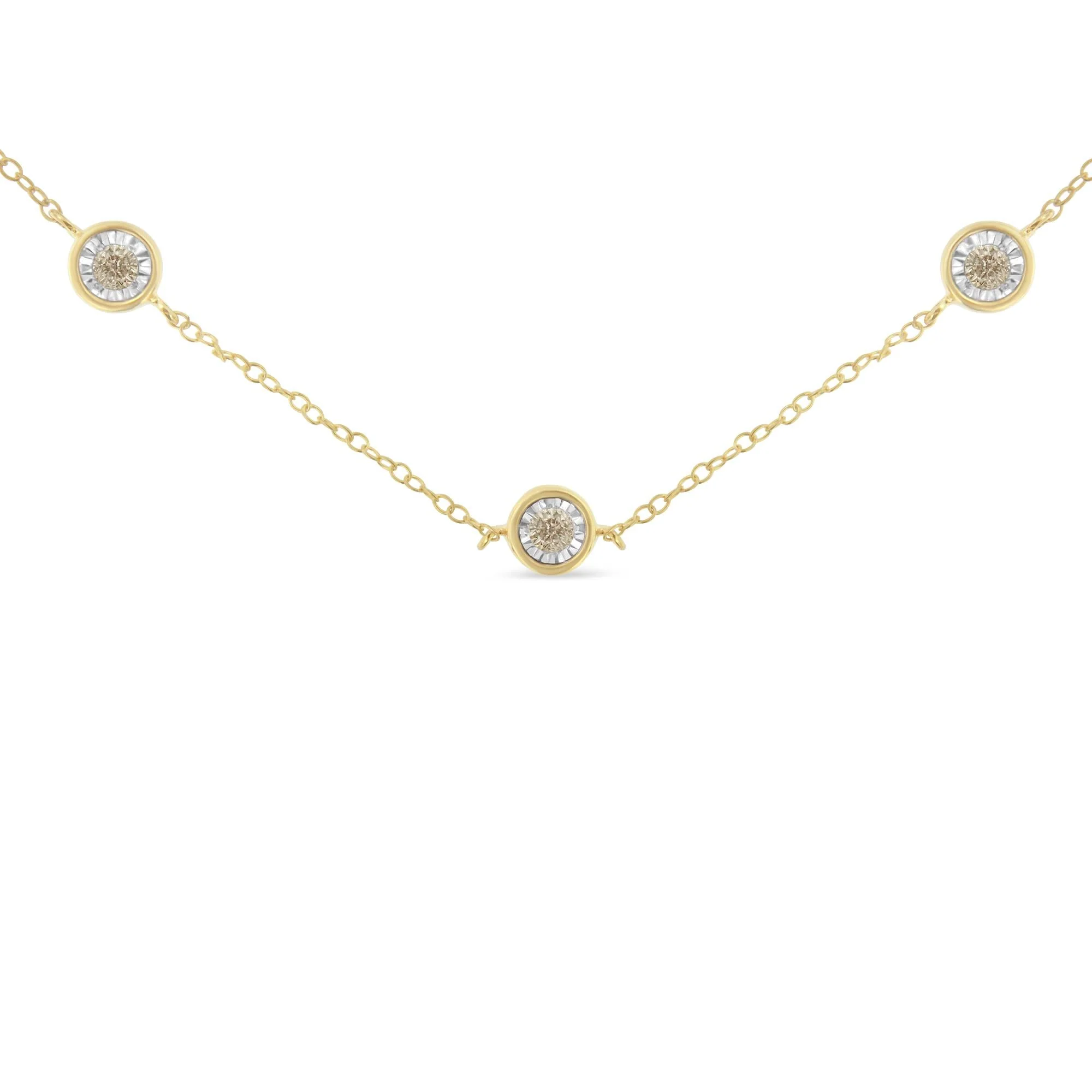 Sterling Silver Diamond Station Necklace (1/2 cttw, K-L Color, I2-I3 Clarity) - Image 8