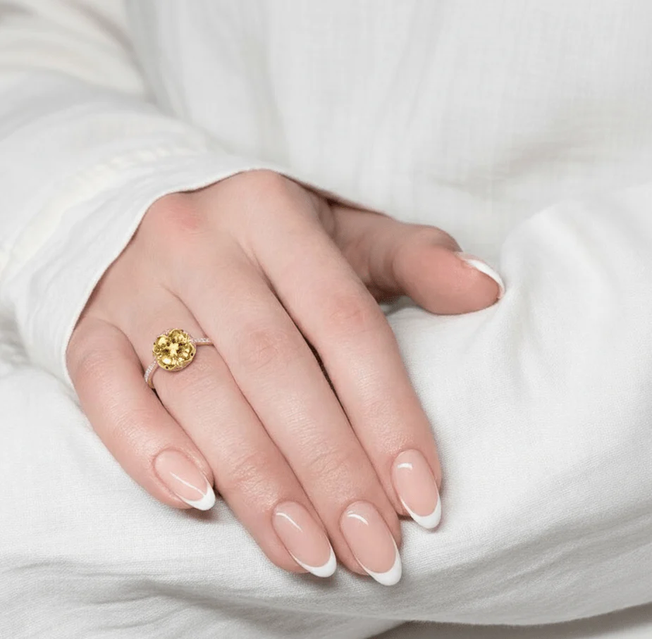 Sterling Silver Solitaire Ring Sterling Silver Floral Rings for Women Solitaire Rings for Women November Birthstone Jewelry Citrine Ring Gifts for Her - Image 4