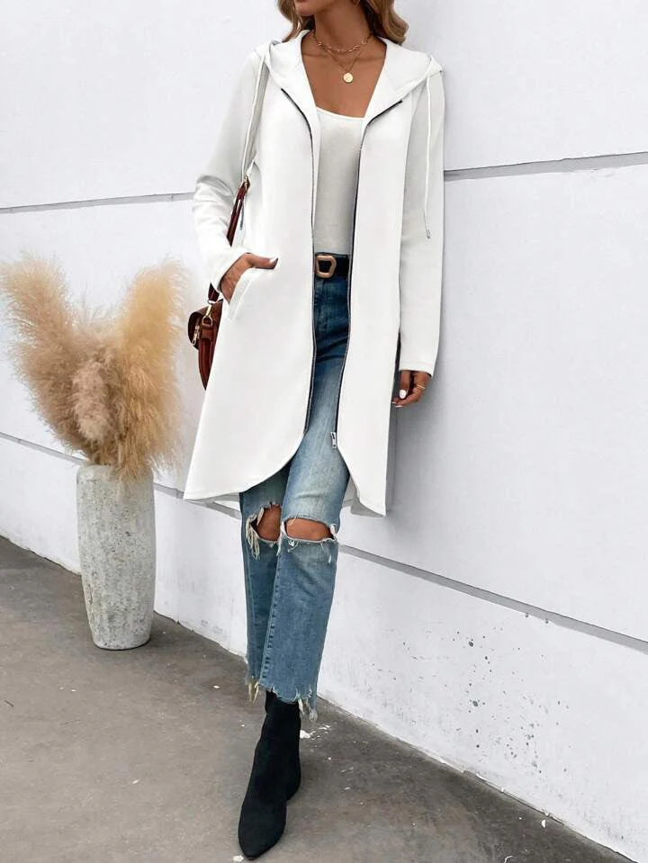 Street Zip Hooded Velvet-Lined Sweatshirt Women | Cozy Streetwear - Image 12