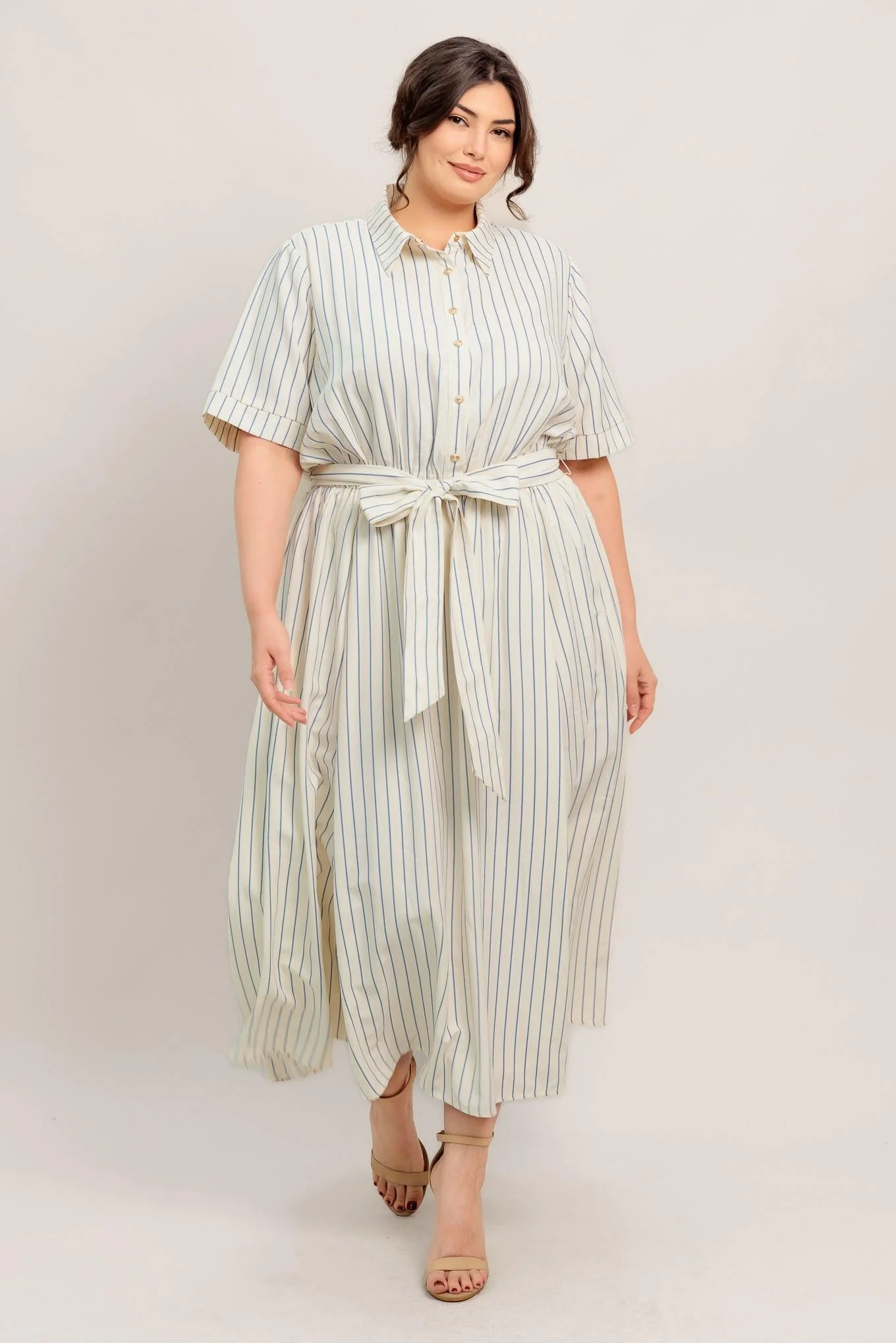 Sunday Stripe Woven Midi Dress - Image 11