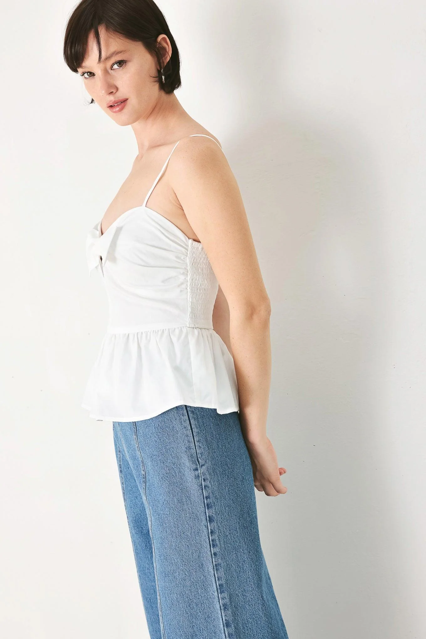 Sunset Bow White Woven Top - Image 5