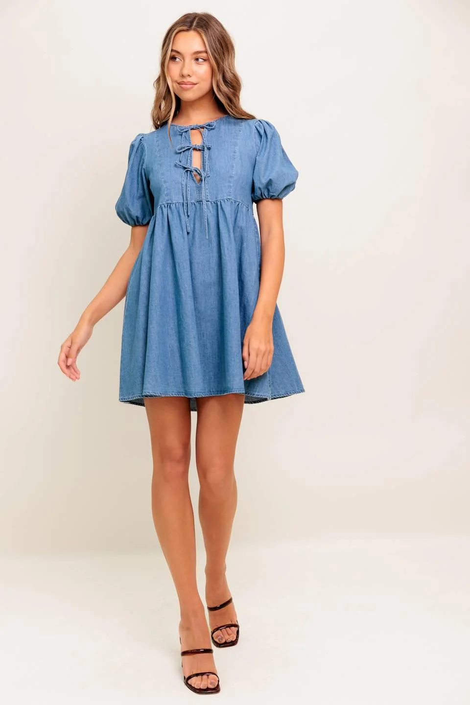 Sunset Getaway Denim Mini Dress - Image 4