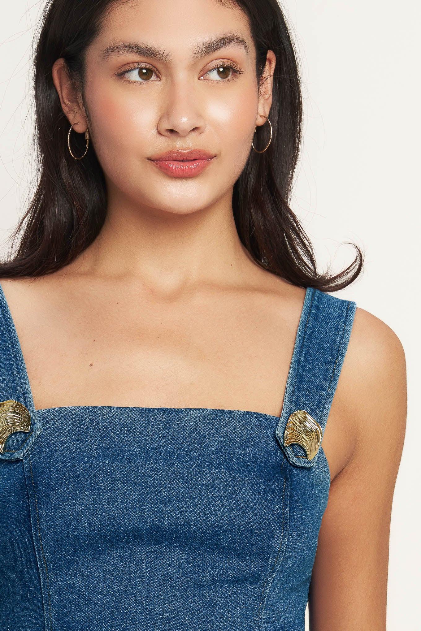 Sweet Denim Peplum Top - Image 4