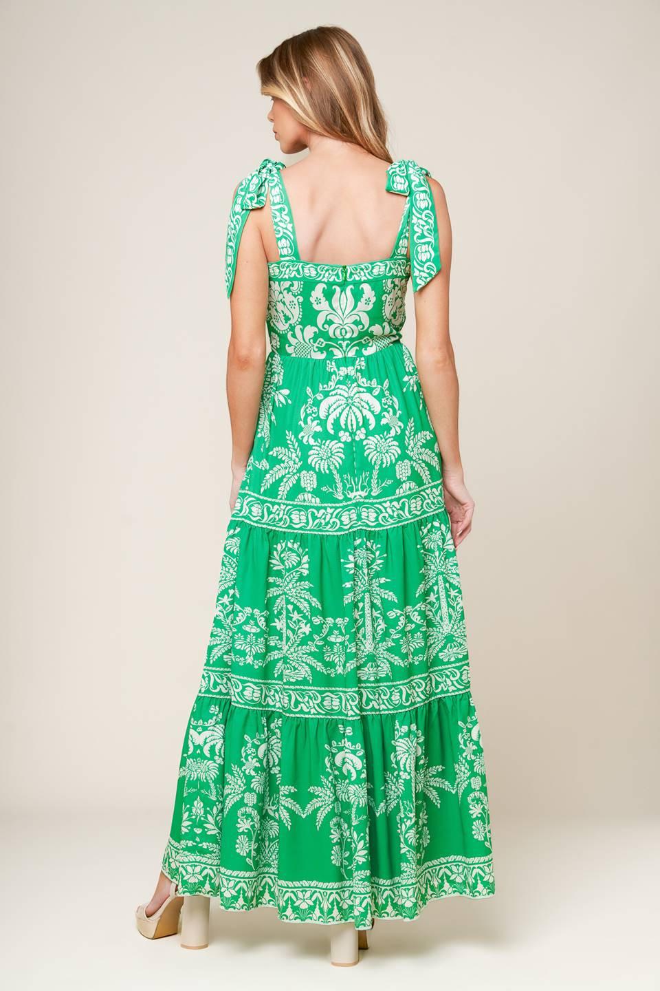 Sweet Like Green Woven Maxi Dress - Image 2