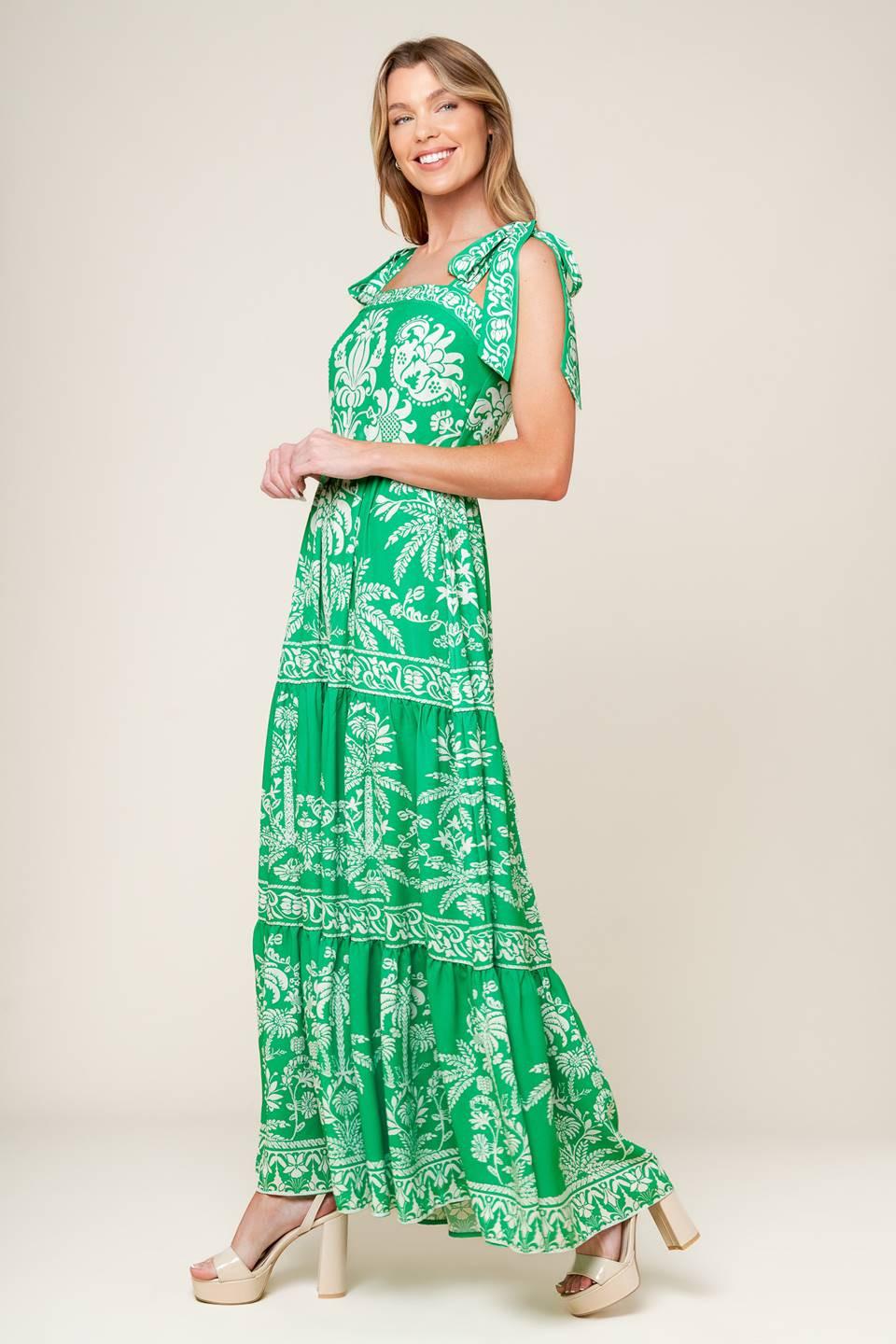 Sweet Like Green Woven Maxi Dress - Image 4
