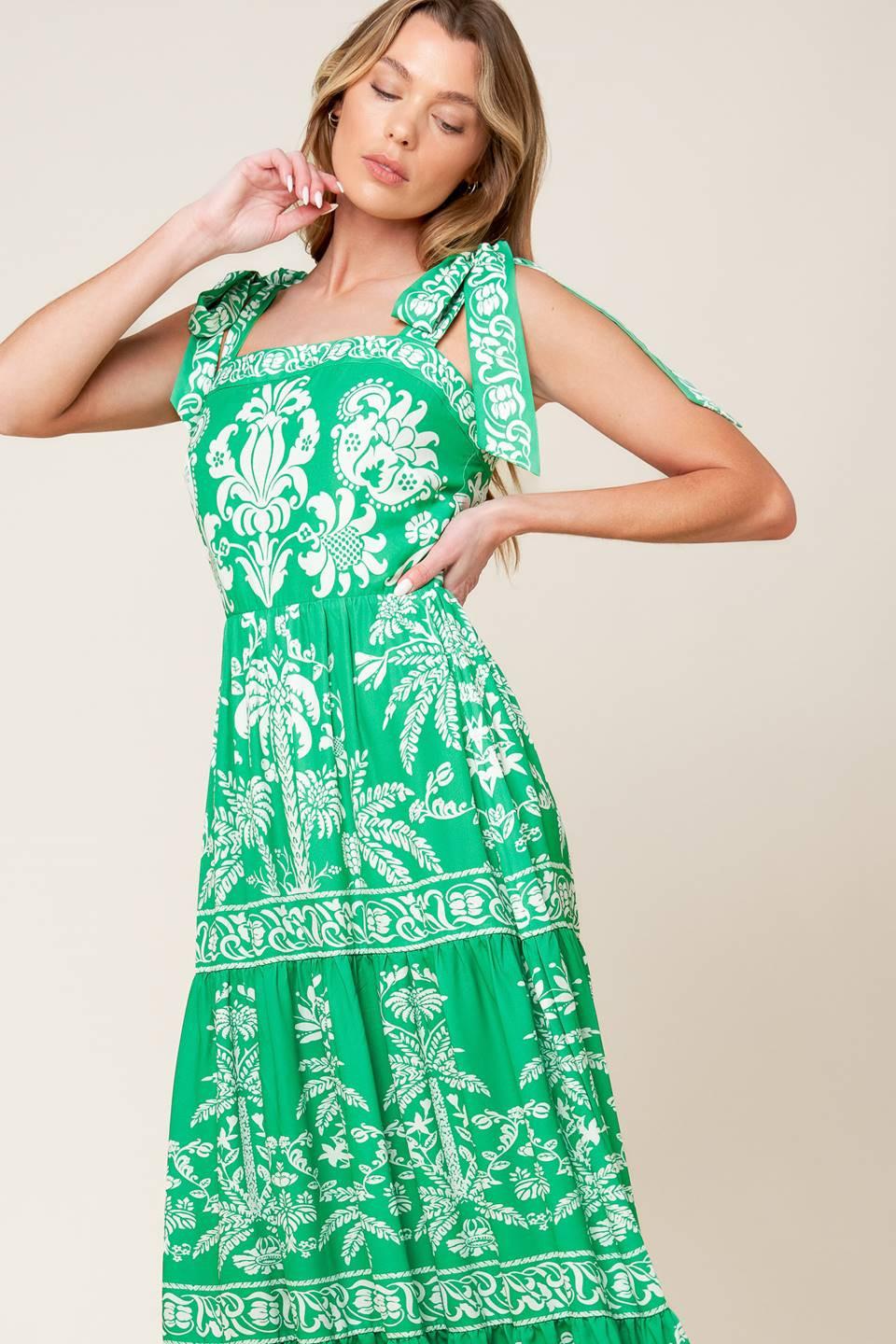 Sweet Like Green Woven Maxi Dress - Image 5