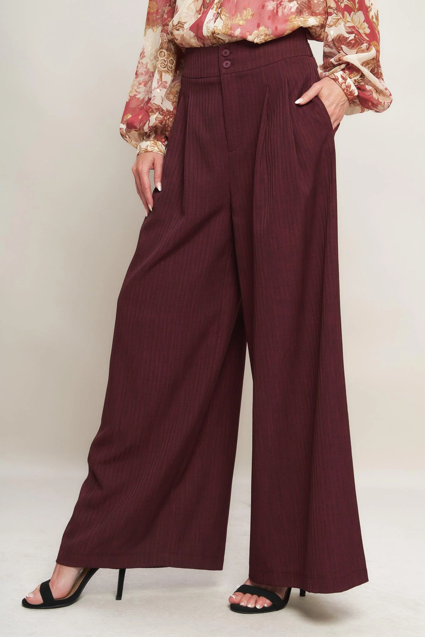 Sweet Reminiscence Woven Wide Leg Pants - Image 10