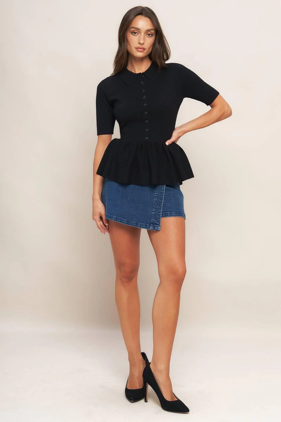 Sweet Serenade Black Woven Top - Image 2