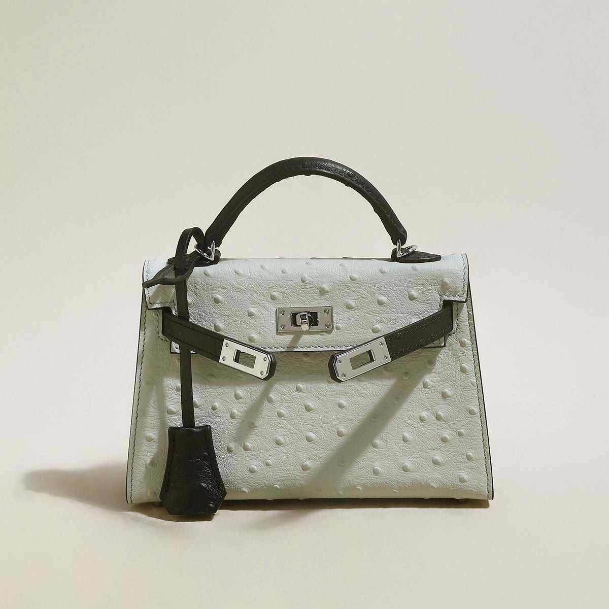 Swift Textured Leather Structured Top Handle Bag - Image 3