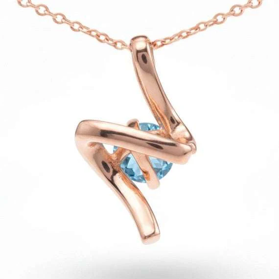 Swirl Necklace for Women Amethyst Citrine Blue Topaz Necklace Sterling Silver Pave Necklace for Women January February and December Birthstone Jewelry for Women Gift - Image 12
