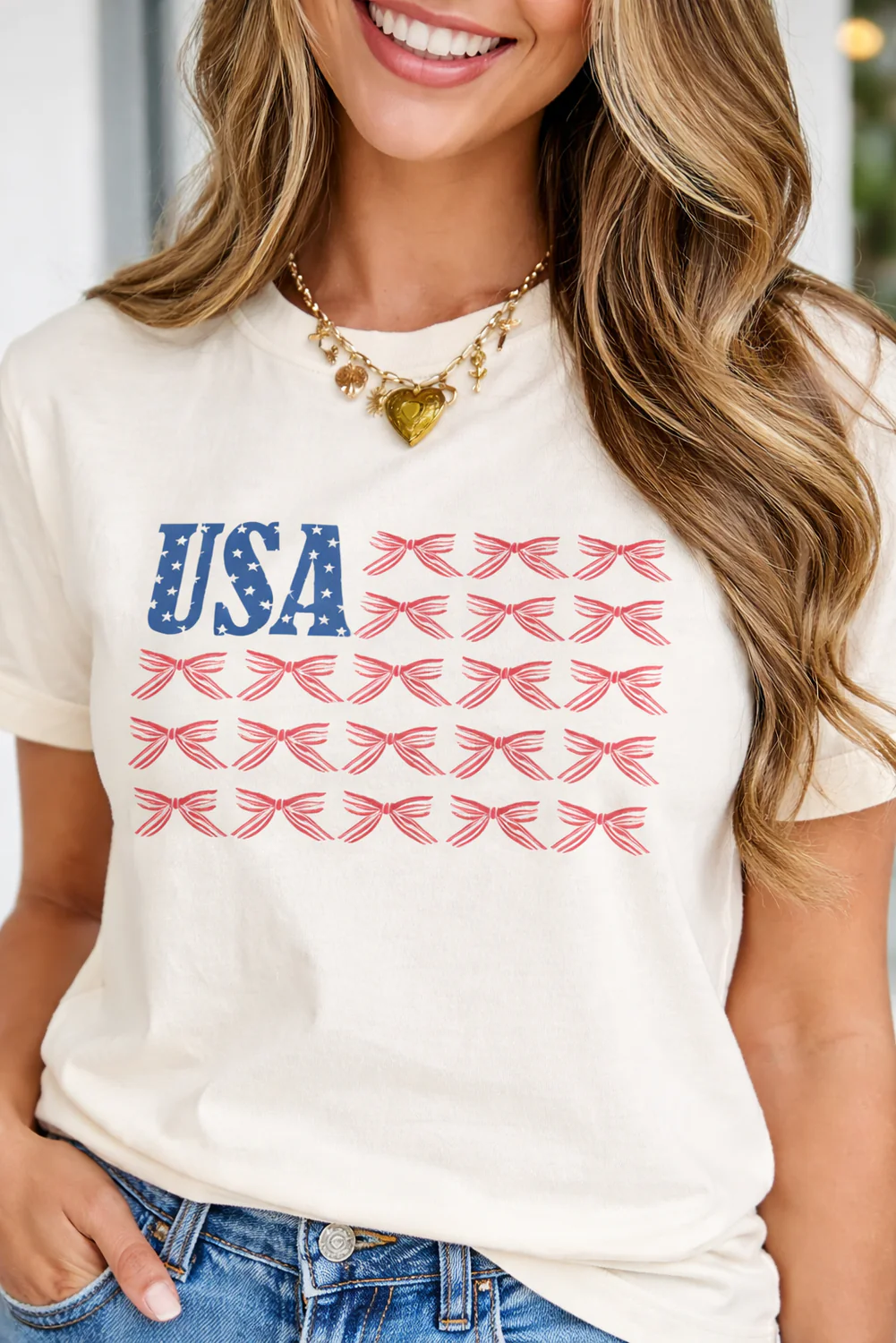 Threaded Pear Sylvie Bow Flag Tee - Image 3