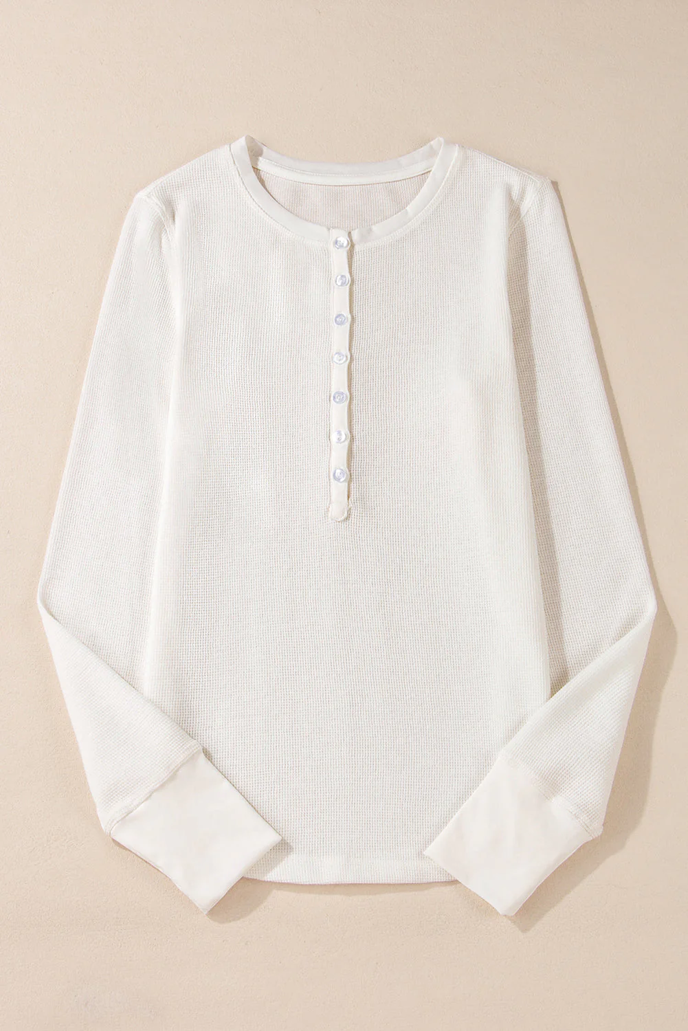 Threaded Pear Teresa Color Waffle Half Long Sleeve Top - Image 5