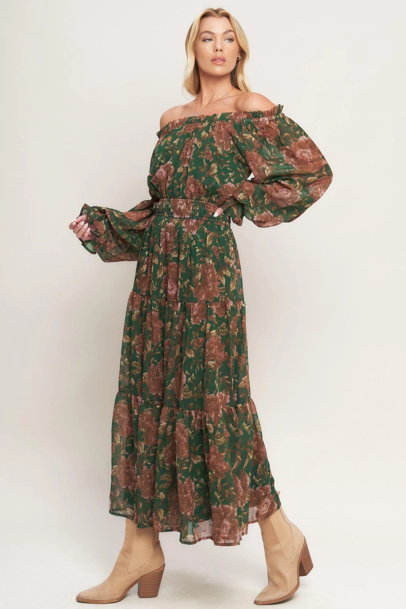Terracotta Trail Woven Midi Dress - Image 3