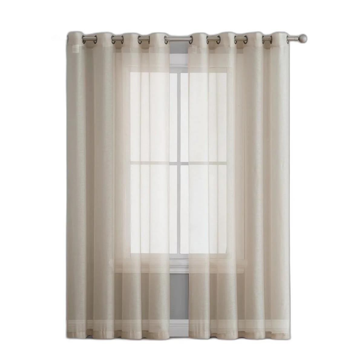 Thd Basics 2 Piece Semi Sheer Voile Window Curtain Drapes Grommet Top Panels for Bedroom, Living Room & Kids Room - Set of 2 Panels - Image 63