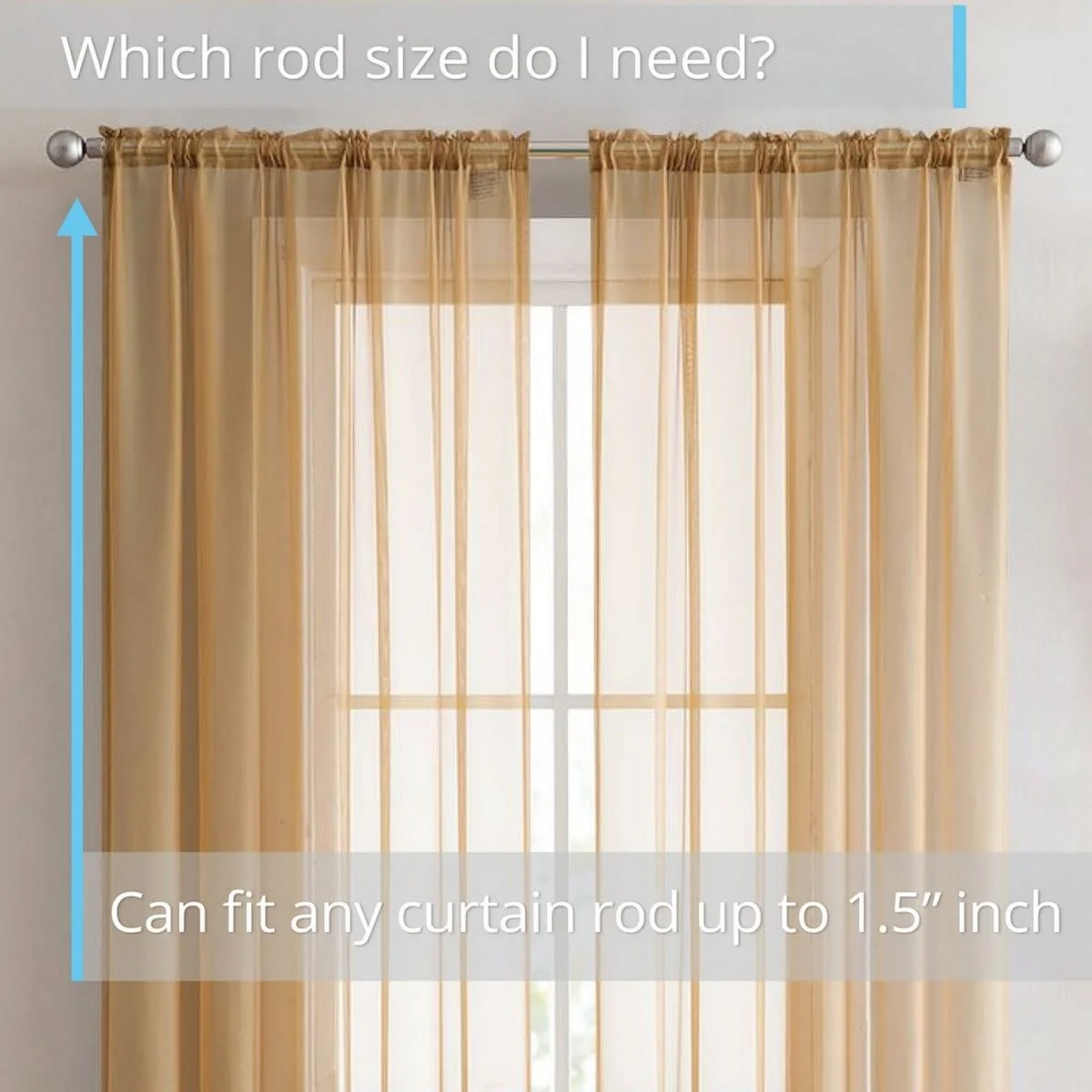 Thd Essentials Sheer Voile Window Treatment Rod Pocket Curtain Panels - Set of 2 - Image 77
