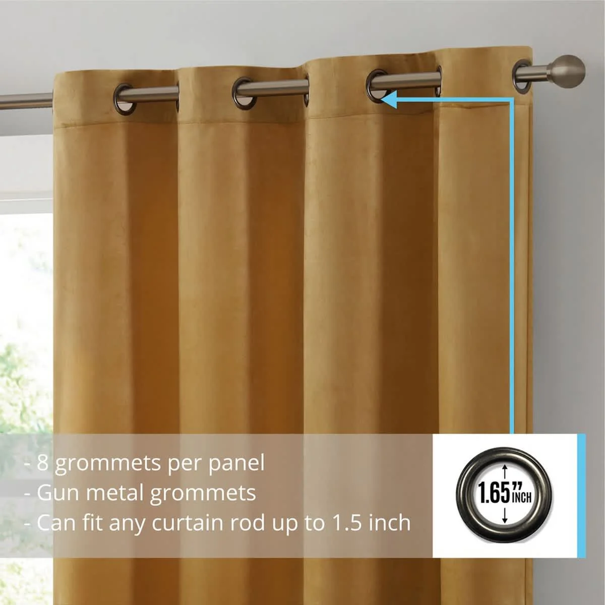 Thd Grace Velvet Premium Soft Grommet Window Treatment Curtain Drapery Panels - Set of 2 Panels - Image 22