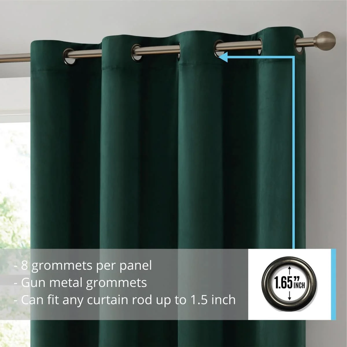 Thd Grace Velvet Premium Soft Grommet Window Treatment Curtain Drapery Panels - Set of 2 Panels - Image 27