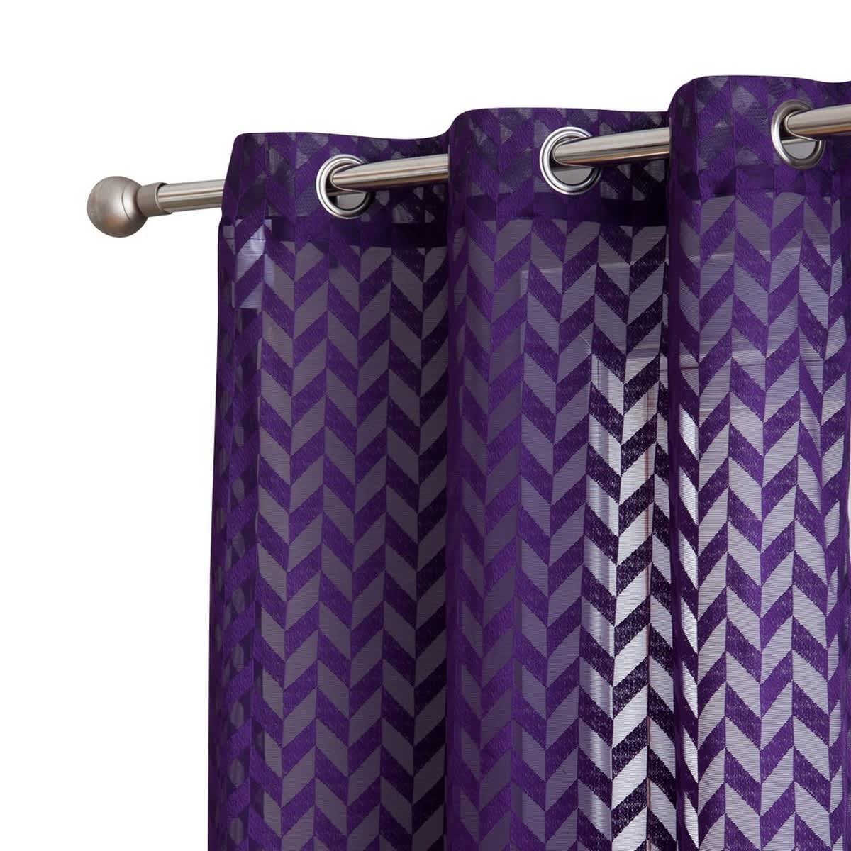 Thd Herringbone Lace Thick Semi Sheer Premium Grommet Top Window Curtain Panels - Pair - Image 14