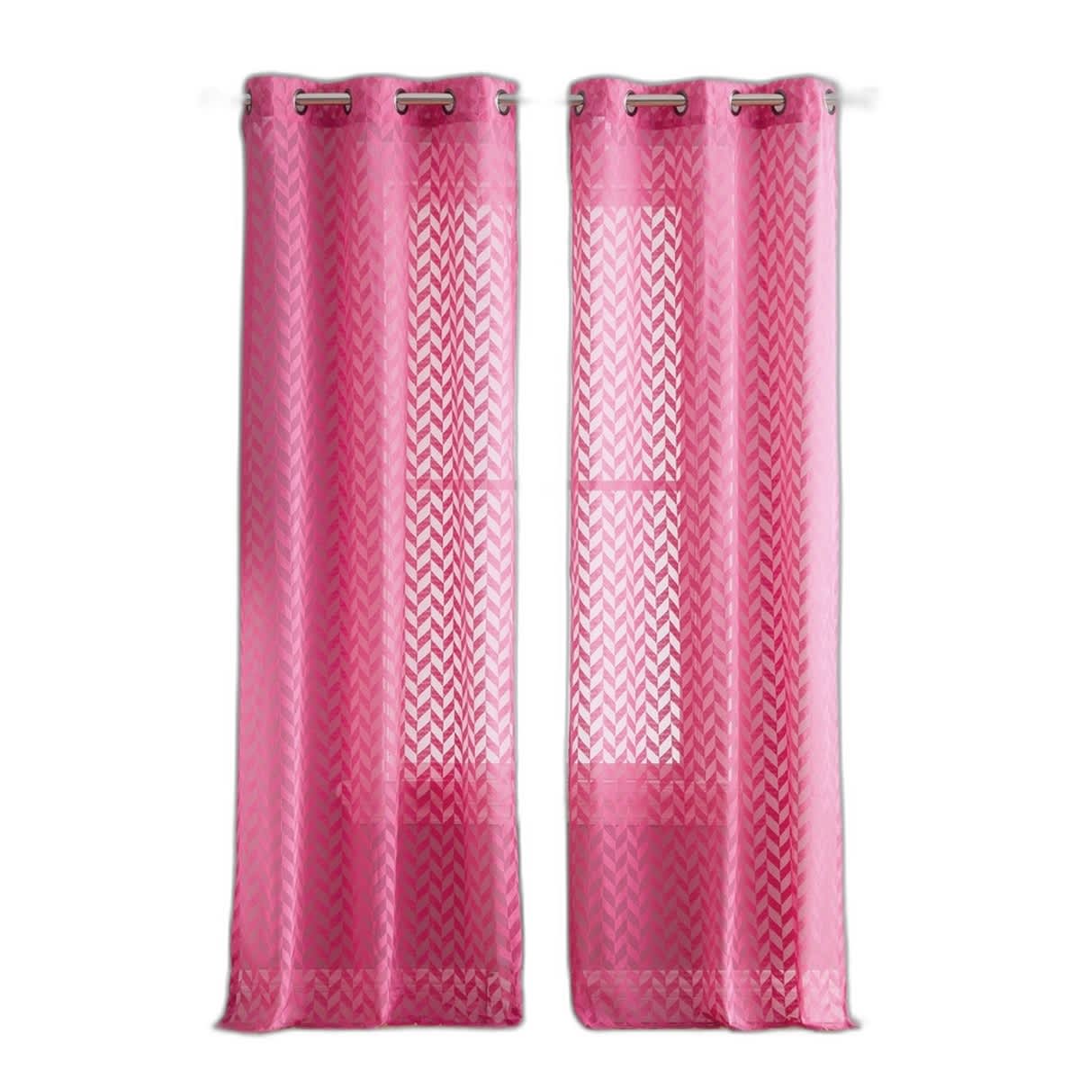 Thd Herringbone Lace Thick Semi Sheer Premium Grommet Top Window Curtain Panels - Pair - Image 18