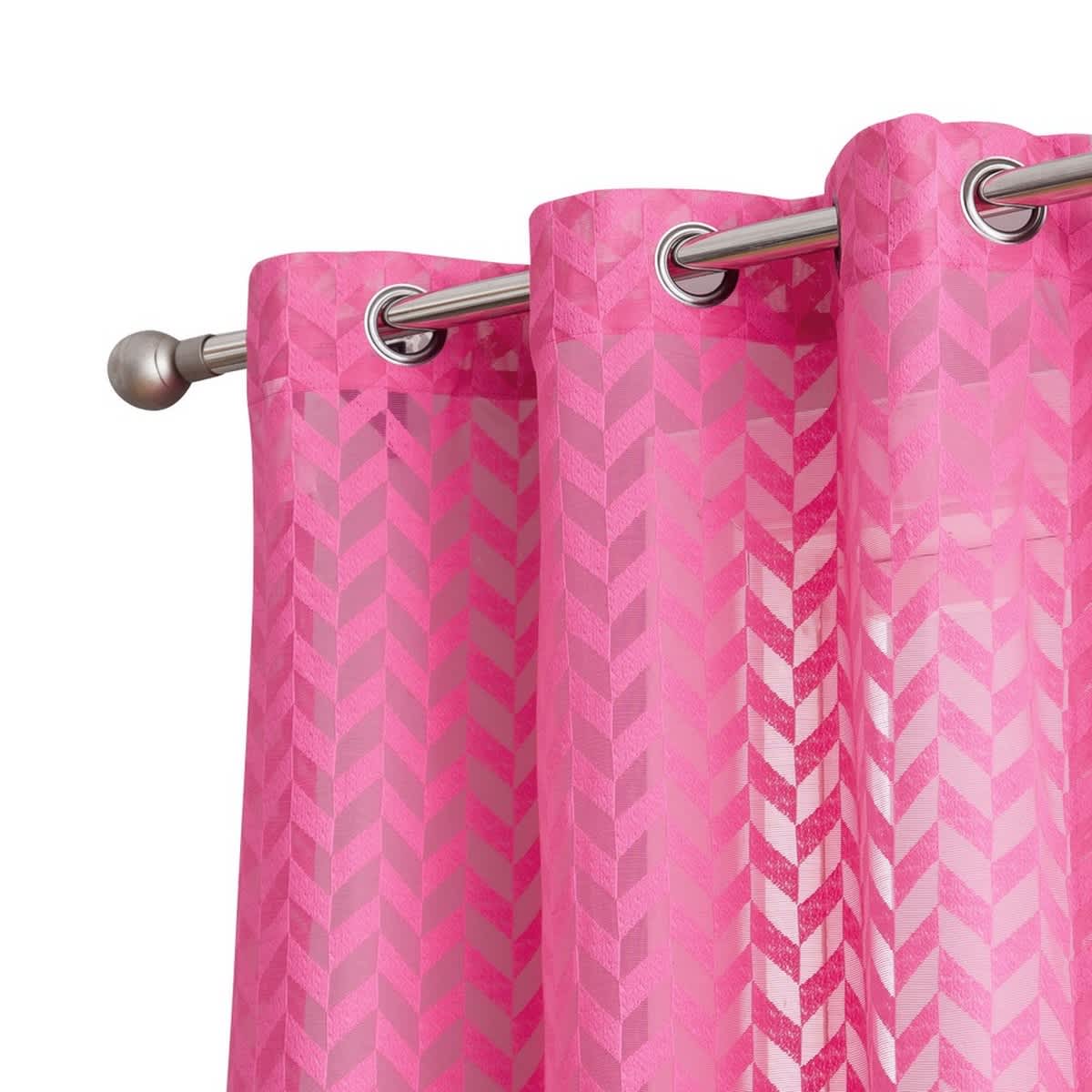 Thd Herringbone Lace Thick Semi Sheer Premium Grommet Top Window Curtain Panels - Pair - Image 19
