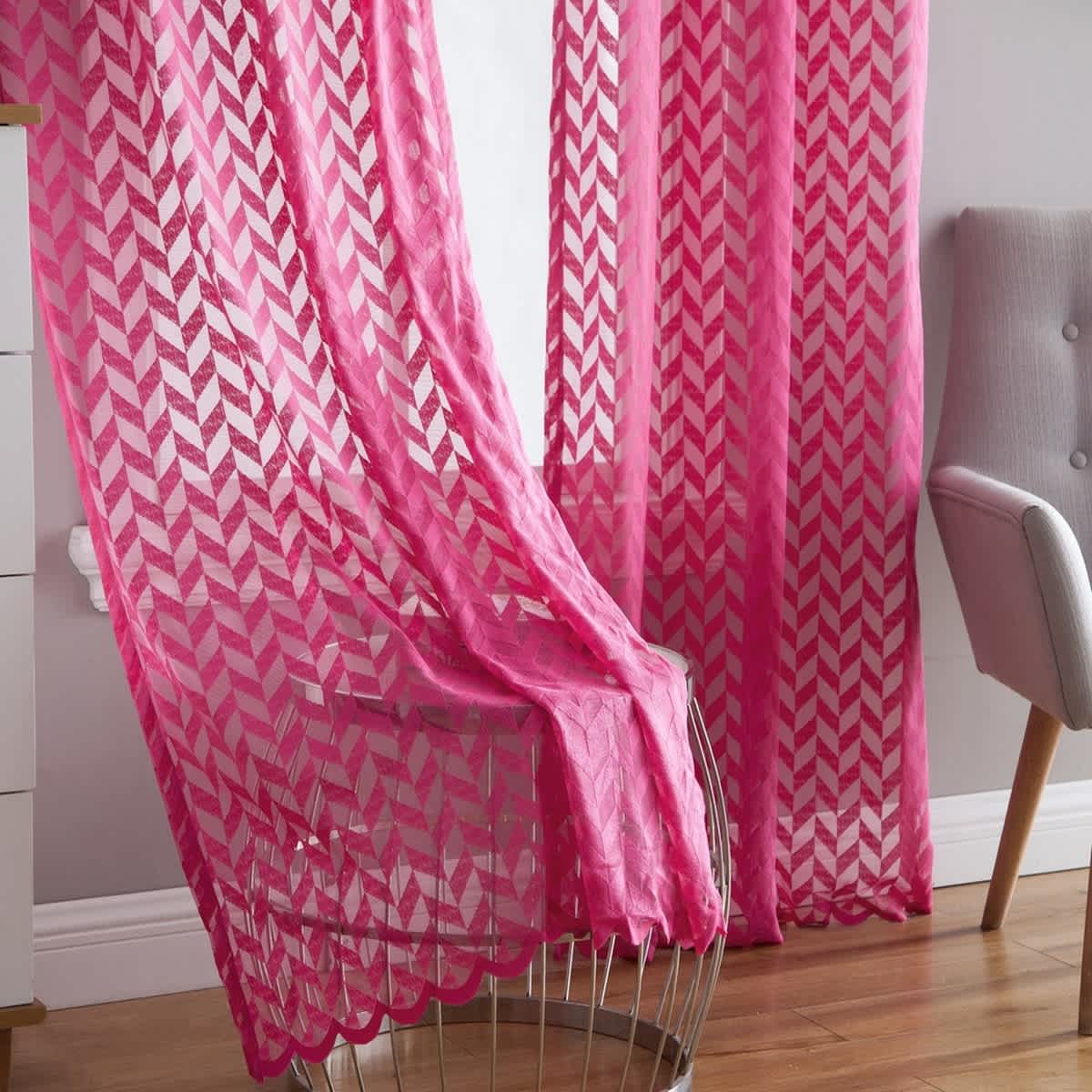 Thd Herringbone Lace Thick Semi Sheer Premium Grommet Top Window Curtain Panels - Pair - Image 20