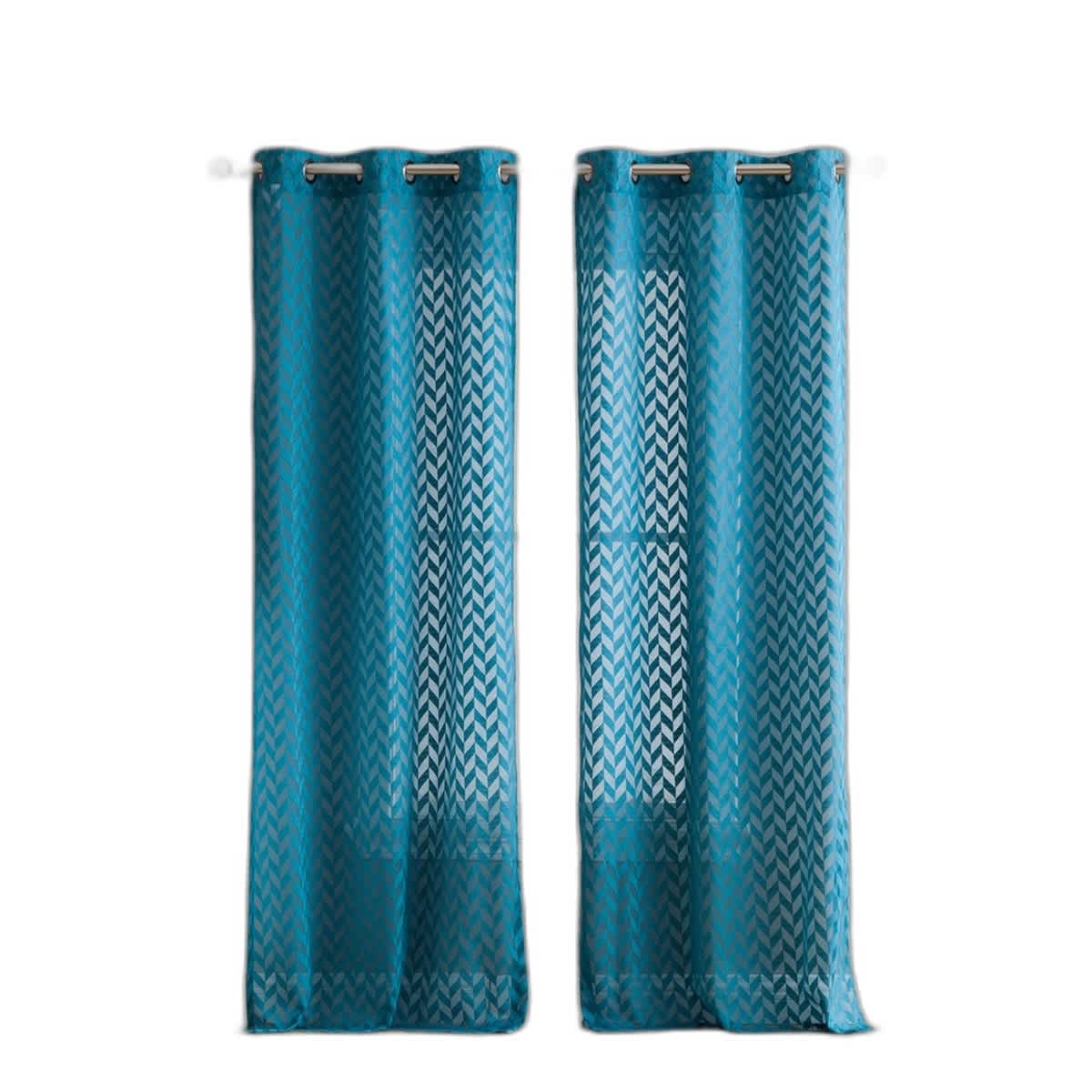 Thd Herringbone Lace Thick Semi Sheer Premium Grommet Top Window Curtain Panels - Pair - Image 21