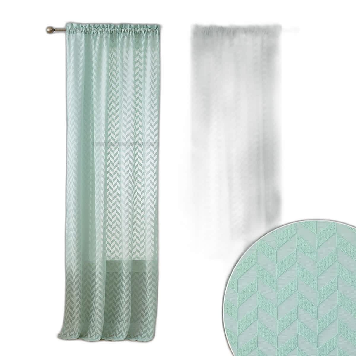 Thd Herringbone Lace Thick Semi Sheer Premium Grommet Top Window Curtain Panels - Pair - Image 5