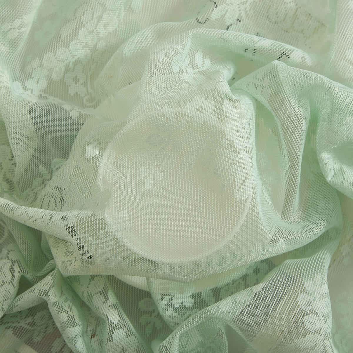 Thd Joelle Floral Rod Pocket Lace Semi Sheer Voile Short Swag, Tier or Valance for Small Windows, Kitchen & Bathroom - Image 6