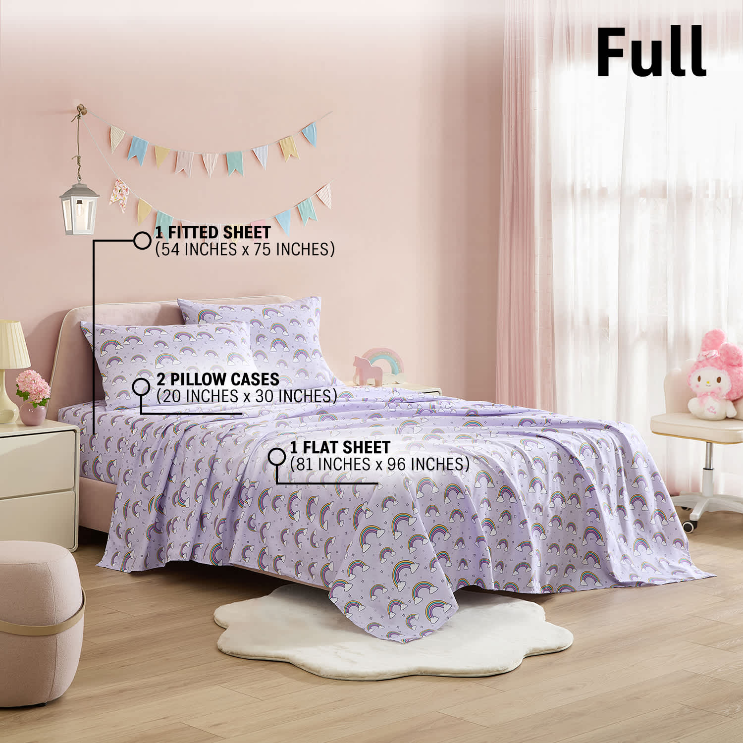 Thd Kids Printed Kids Bed Sheets - Multi Piece - Patterned Bed Sheet Set - Wrinkle Resistant & Ultra Soft - Fits Mattresses up to 15 Inches Deep - Image 51