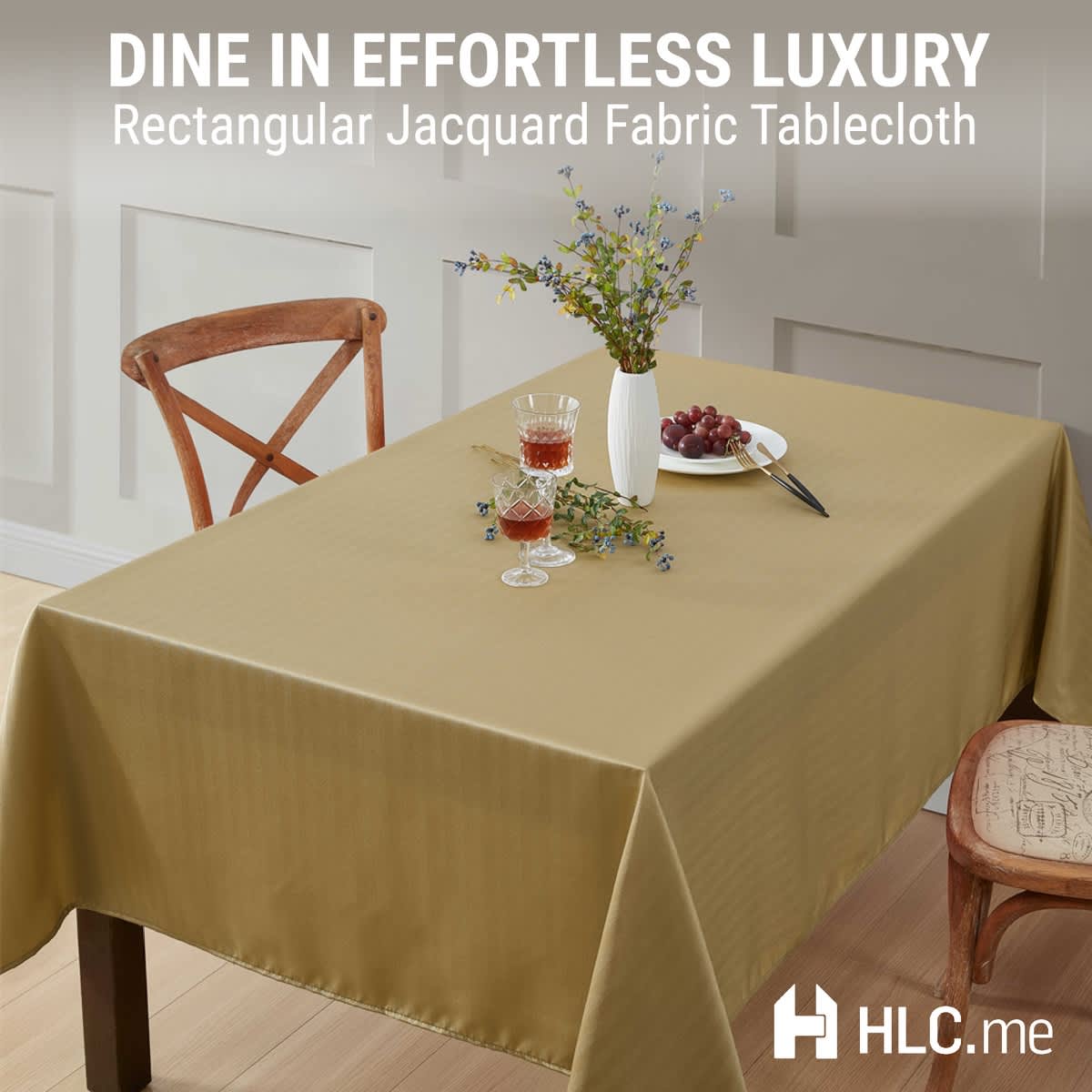 Thd Linky Stripe Fabric Tablecloth for Rectangle Table, Water, Fade, Stain, and Wrinkle Resistance - Image 24