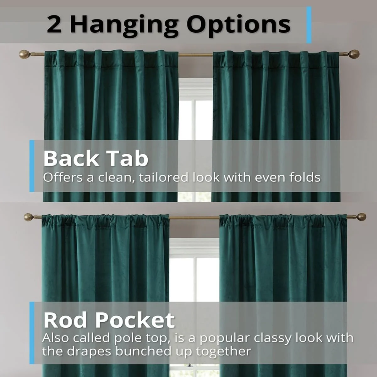Thd Maria Velvet Back Tab Rod Pocket Window Treatment Curtain Panels - Set of 2 - Image 48