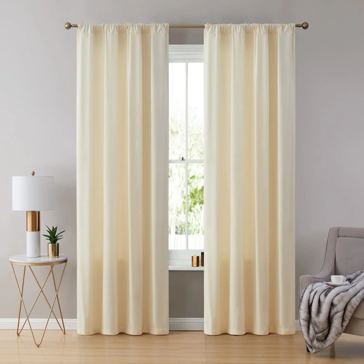Thd Maria Velvet Back Tab Rod Pocket Window Treatment Curtain Panels - Set of 2 - Image 9