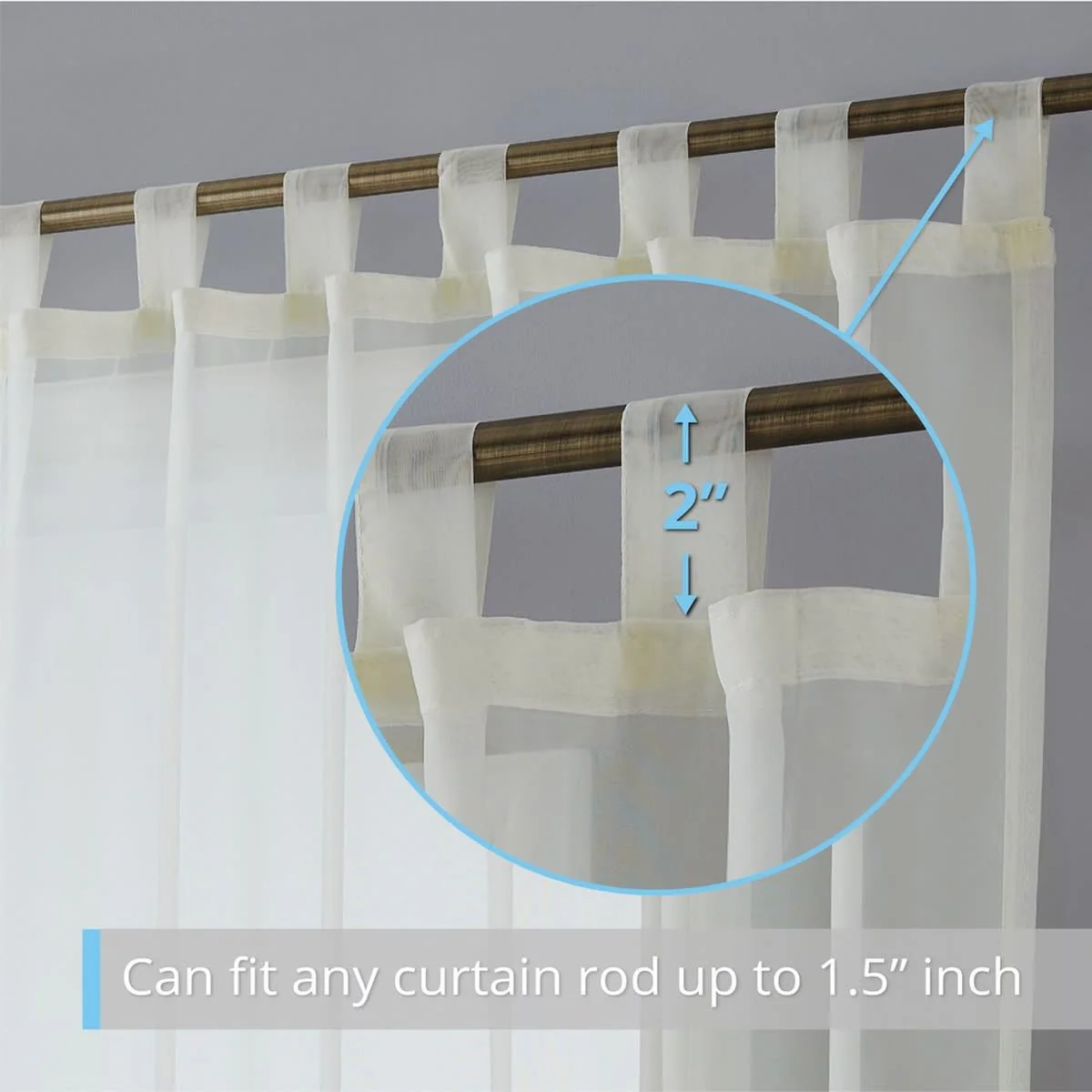 Thd Marni Sheer Voile Tab Top Window Curtain Panels for Living Room & Bedroom, Set of 2 Panels - Image 16