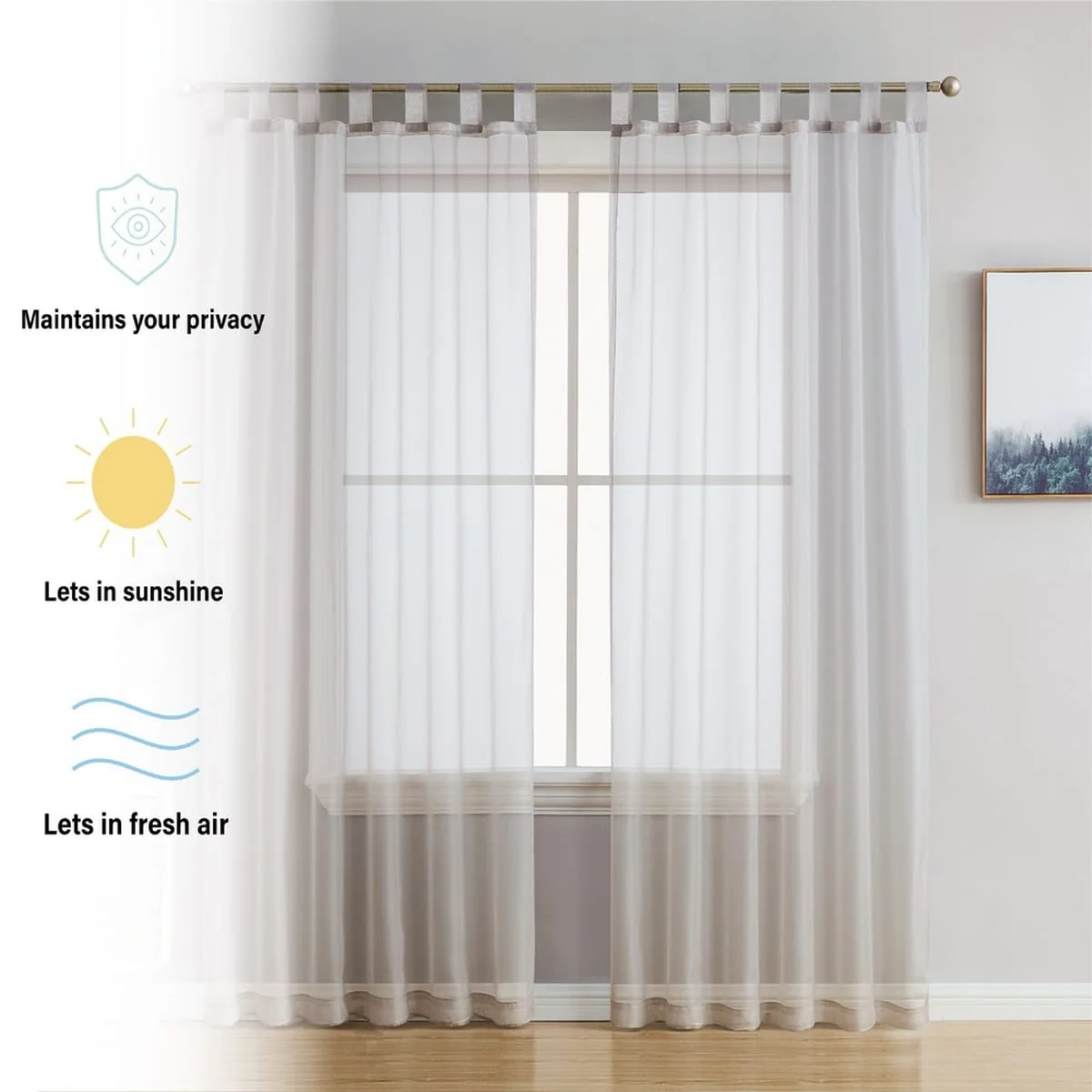 Thd Marni Sheer Voile Tab Top Window Curtain Panels for Living Room & Bedroom, Set of 2 Panels - Image 27