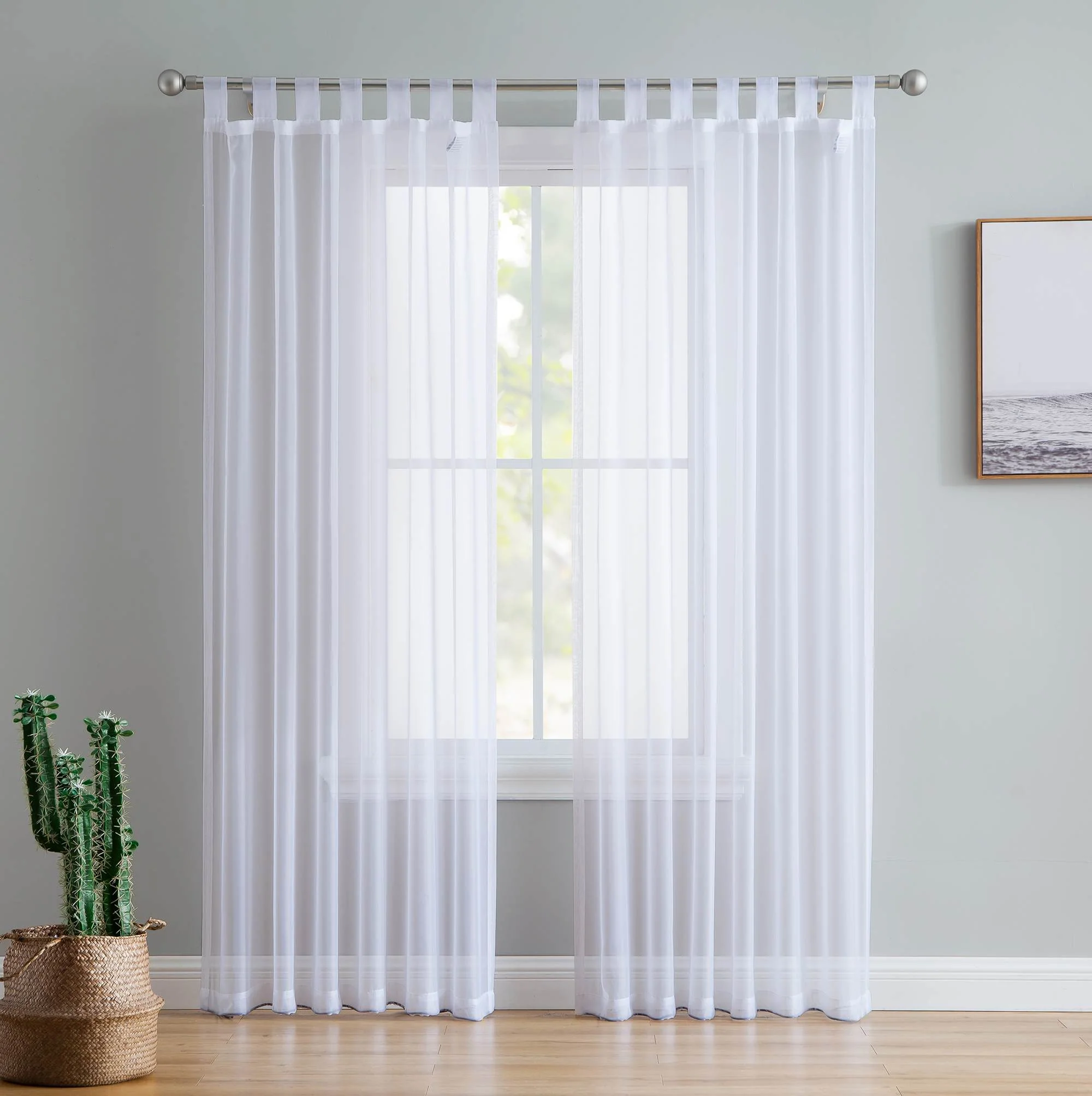 Thd Marni Sheer Voile Tab Top Window Curtain Panels for Living Room & Bedroom, Set of 2 Panels - Image 6