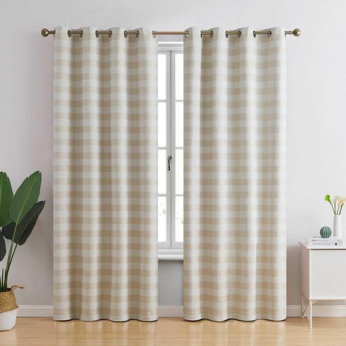 Thd Meadow Buffalo 100% Complete Blackout Thermal Insulated Energy Savings Heat/Cold Blocking Grommet Curtain Drapery Panels for Bedroom & Living Room, Set of 2 - Image 31