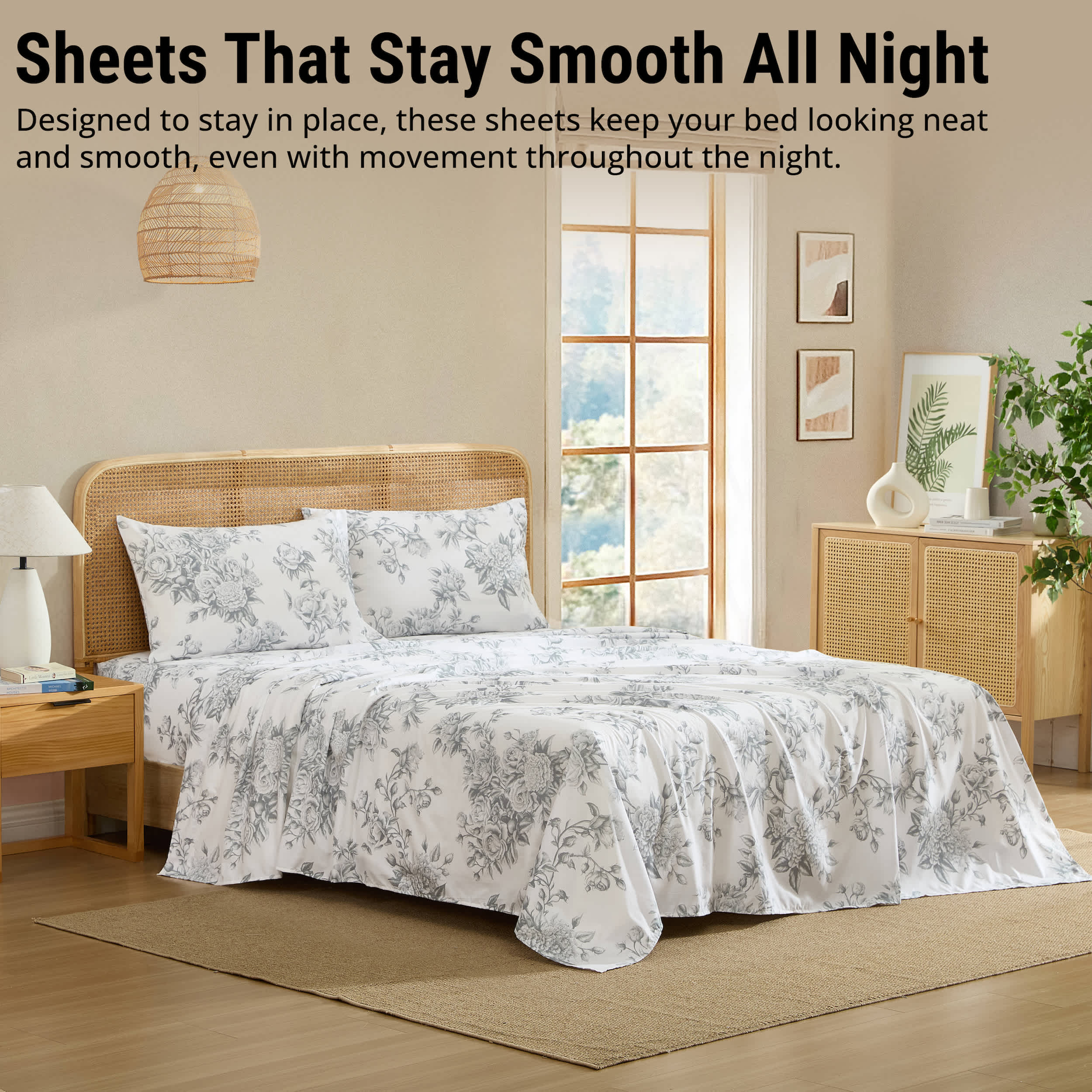 Thd Multi-Piece Floral Bed Sheet Set - Wrinkle Resistant & Ultra Soft - Fits Mattresses up to 15 Inches Deep - Image 17