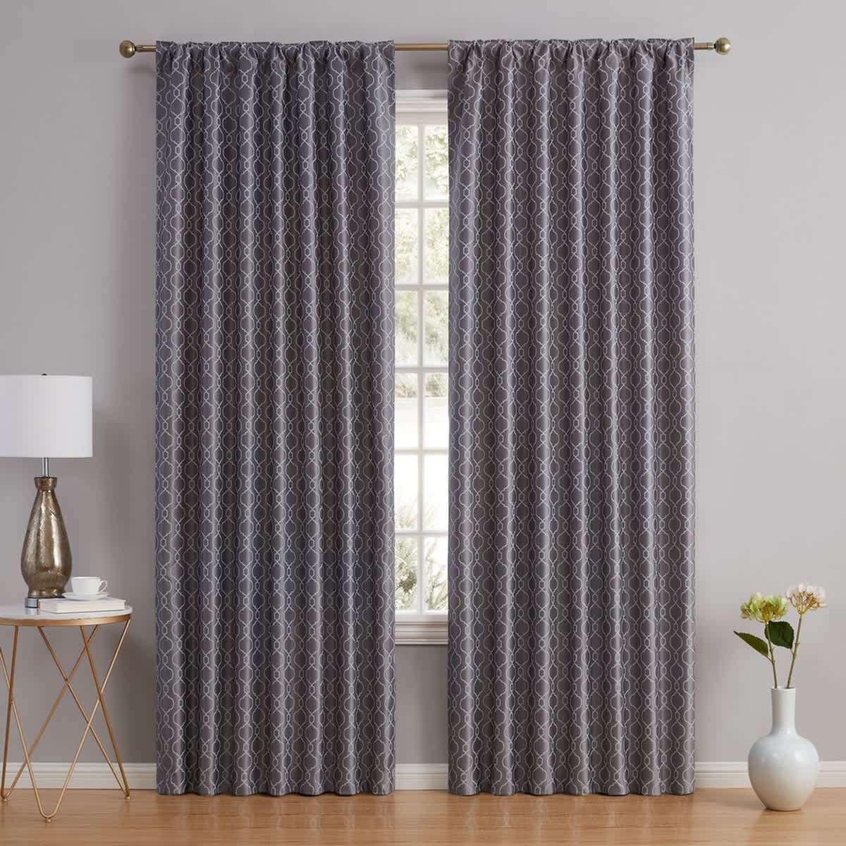 Thd Riley Moroccan 100% Complete Blackout Thermal Insulated Back Tab Rod Pocket Curtain Panels, Pair - Image 10