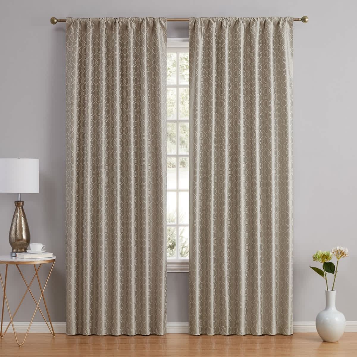 Thd Riley Moroccan 100% Complete Blackout Thermal Insulated Back Tab Rod Pocket Curtain Panels, Pair - Image 2