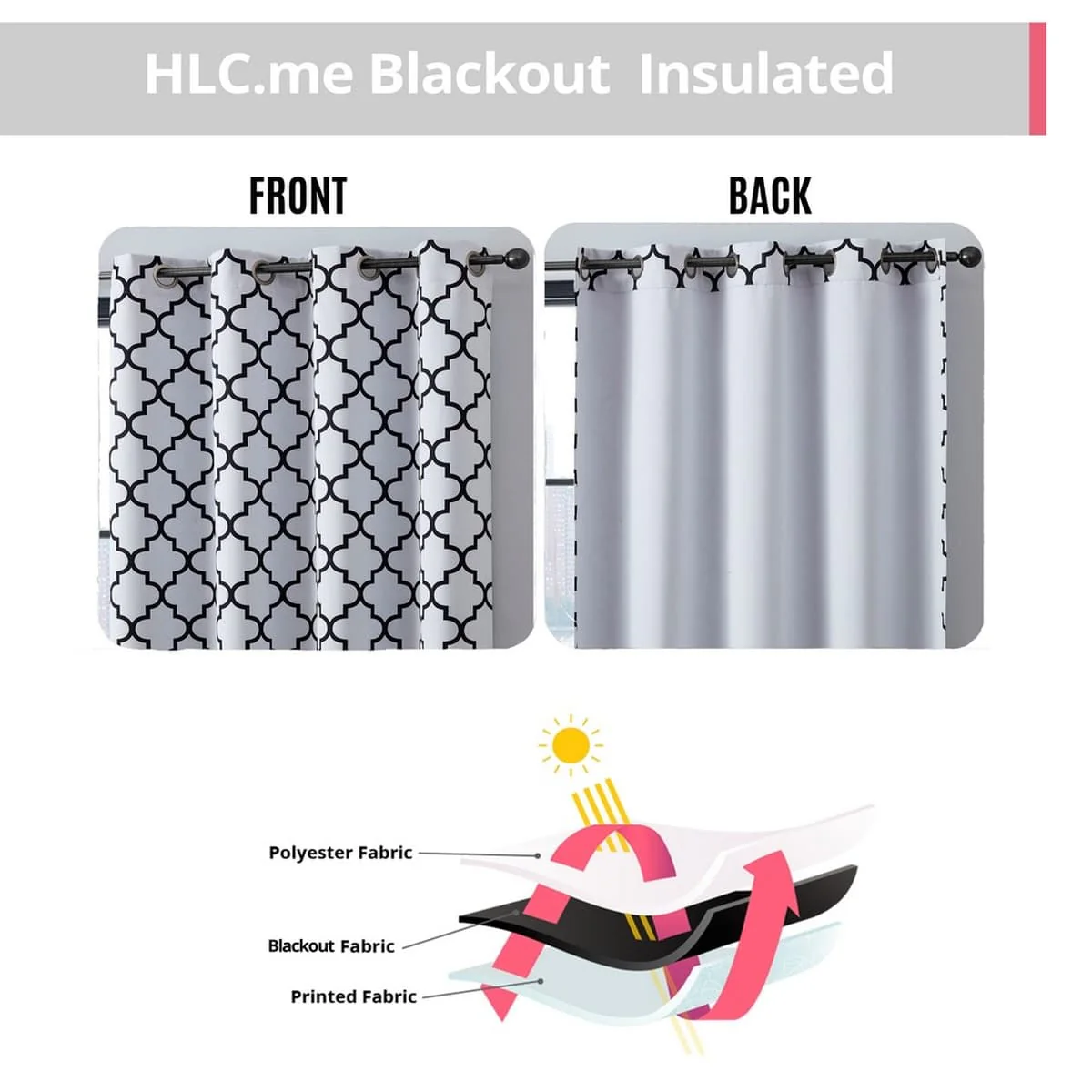 Thd Royal Lattice Decorative Privacy Room Darkening Grommet Window Drapes Curtain Panels - Pair - Image 22