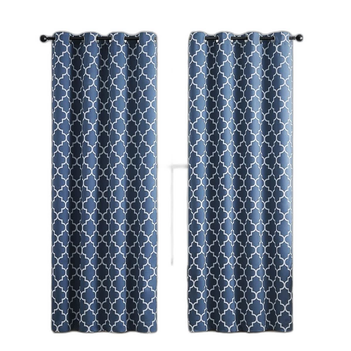 Thd Royal Lattice Decorative Privacy Room Darkening Grommet Window Drapes Curtain Panels - Pair - Image 27
